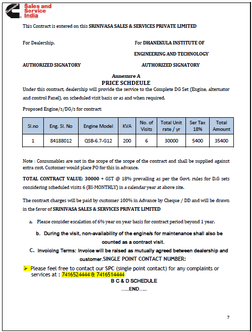 Sample AMC format